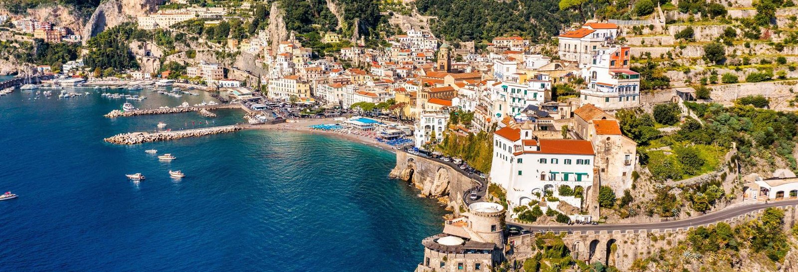 Excursión a la Costa Amalfitana en tren + Barco a Positano y Amalfi